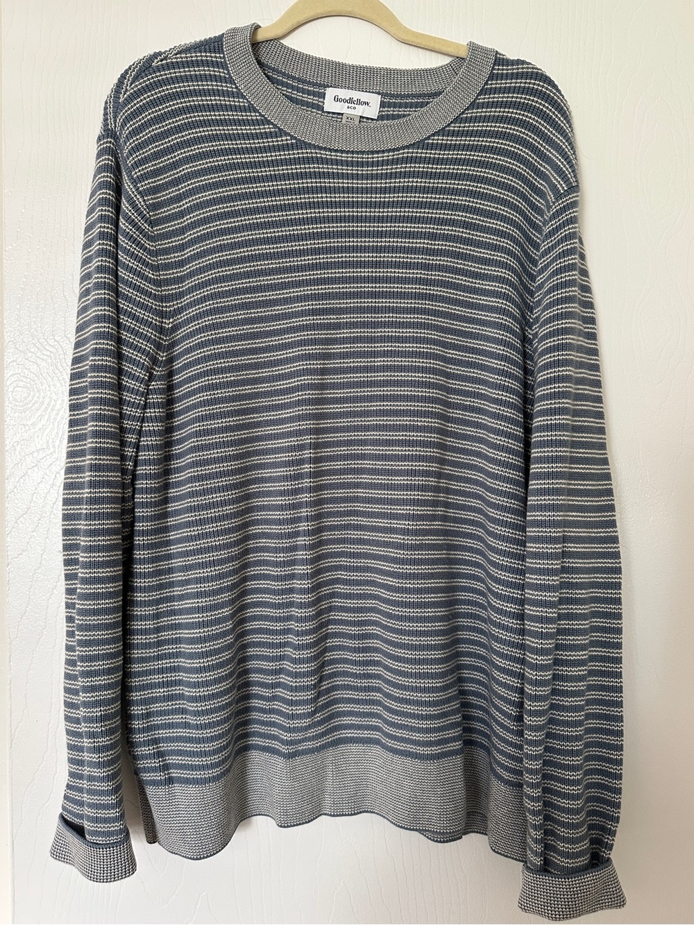 Goodfellow Men's Striped Sweater - Blue and White